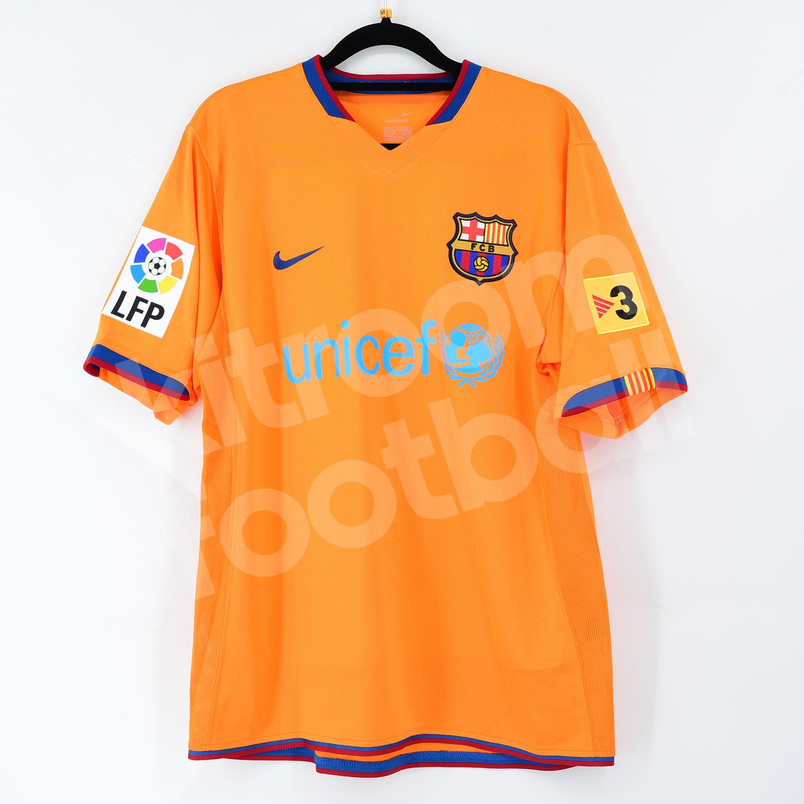 Messi Barcelona 2006 2007 Orange Away Soccer Jersey Shirt Camiseta M SKU#  146982-819