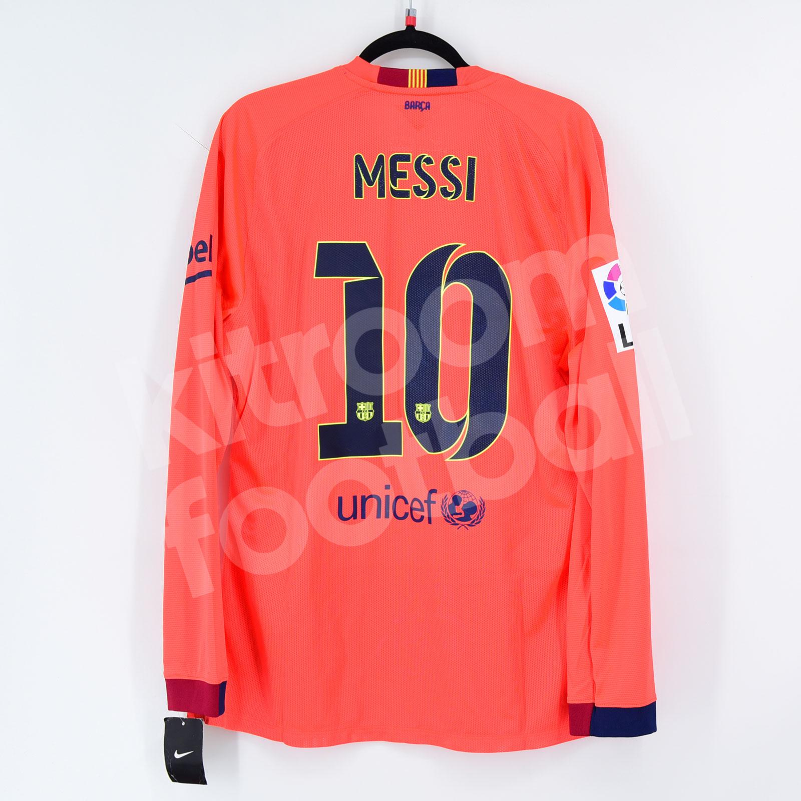 Barcelona Away 2015/16 Jersey with Messi 10 - Size Youth X-Large