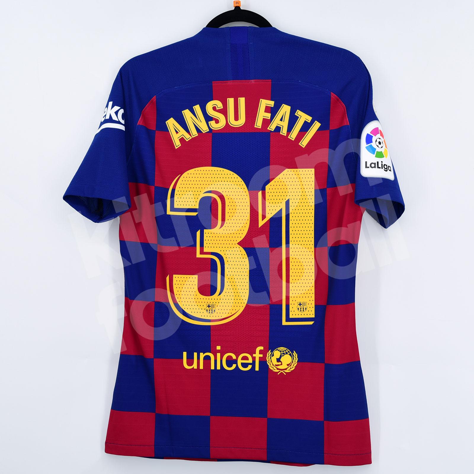 2019 20 Barcelona Player Issue Home Shirt 31 ANSU FATI Match Un Worn La Liga Kitroom Football