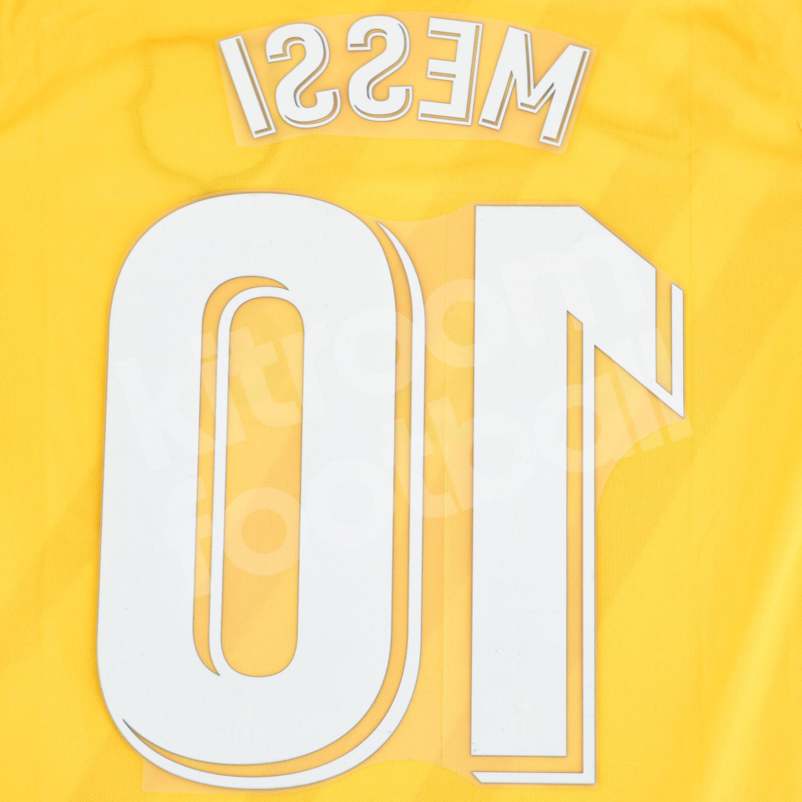 Barcelona 2020/21 Away Messi #10 Jersey Name Set