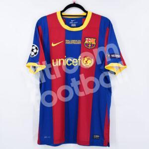 FC BARCELONA 2010 2011 PIQUE 3 UCL FINAL HOME SHIRT (Excellent) L – Foot- Jerseys