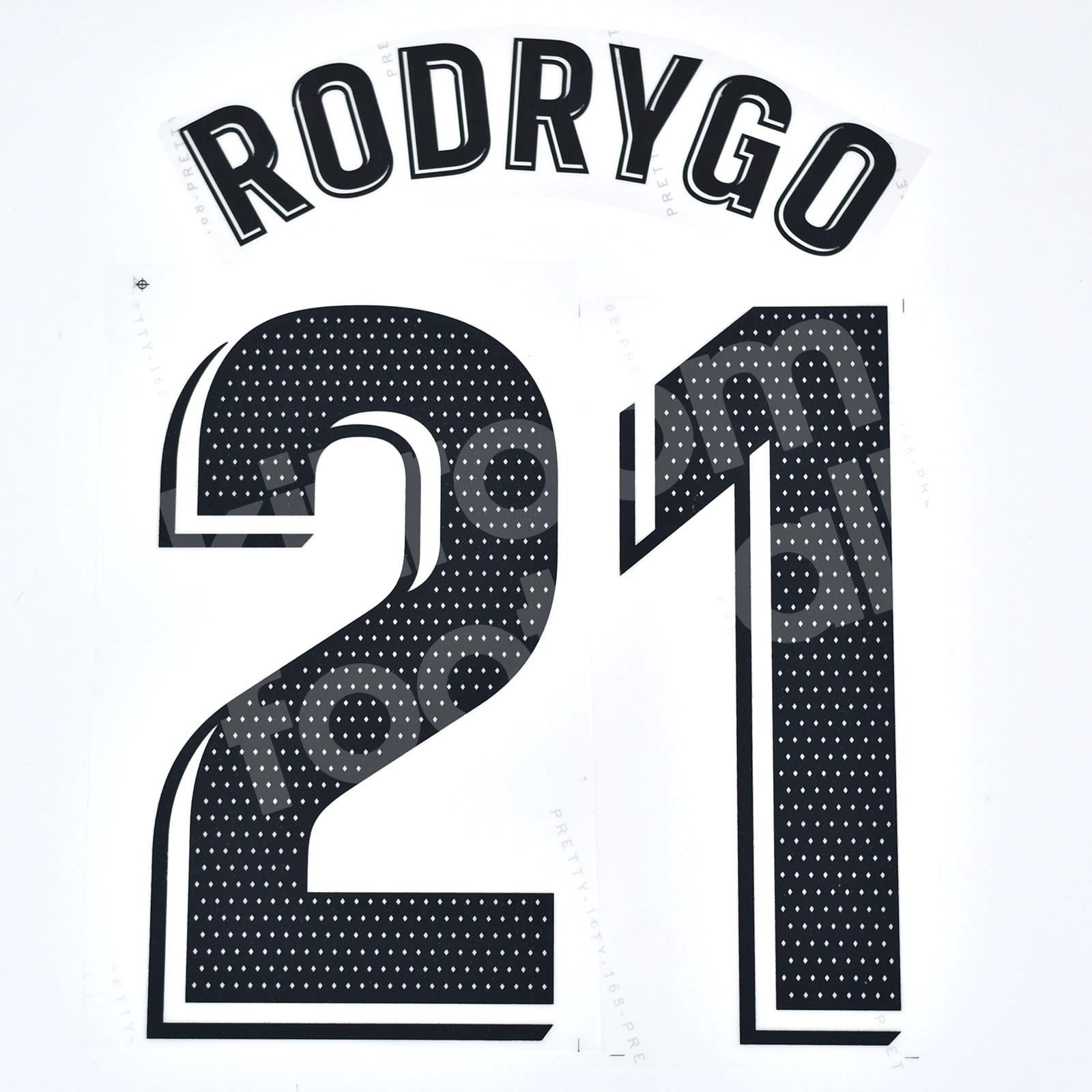 Real Madrid 2022/23 Home Rodrygo #21 Jersey Name Set